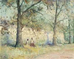 Christopher Tugwell; Two Figures Beneath Trees