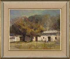 Errol Boyley; Two Figures near a Farm Building