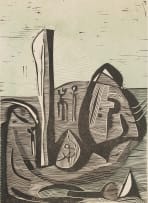 Cecil Skotnes; Untitled (Landscape with Figure)