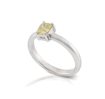 18k white gold yellow diamond solitaire