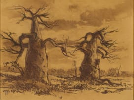 Otto Klar; Landscape with Baobabs