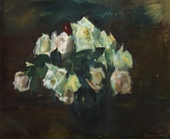 Clement Serneels; Roses in a Vase