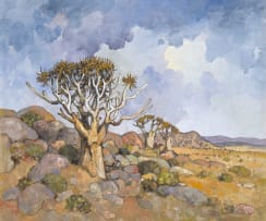 Conrad Theys; Donderwolke en Kokerbome (Thunder Clouds and Quiver Trees)