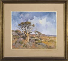 Conrad Theys; Donderwolke en Kokerbome (Thunder Clouds and Quiver Trees)