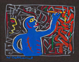 Norman Catherine; Blue Figures, two