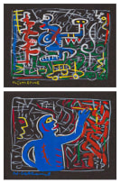 Norman Catherine; Blue Figures, two
