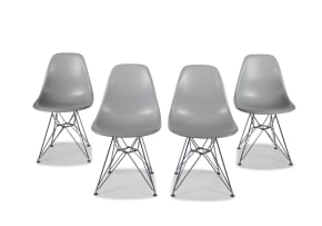 Four Charles and Ray Eames 'Model DSR' side chairs, designed 1950 for Vitra, 2000, Germany