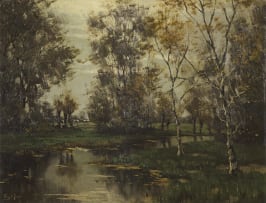 Tinus de Jongh; River with Cows