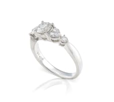 18k white gold five-stone diamond ring