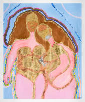 Yolanda Mazwana; Two Figures in Pink and Gold
