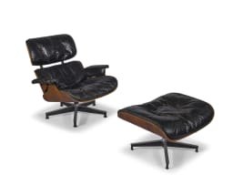 A Charles and Ray Eames first generation '670' lounger and '671' ottoman for Herman Miller, 1956-1960