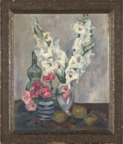 Florence Zerffi; Still Life with Apples, Gladioli and Roses