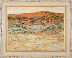 Zakkie Eloff; Ostriches in a Landscape