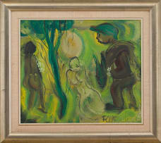 Frans Claerhout; Three Figures in Green