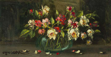 Otto Klar; Roses in a Glass Vase