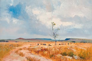 Christopher Tugwell; Pastoral Scene with Lone Tree