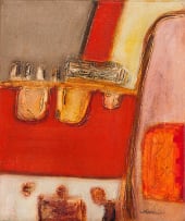 Trevor Coleman; Untitled (Abstract in Red and Orange)