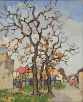 Gregoire Boonzaier; Street Scene with Trees