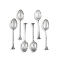 A set of six Victorian silver espresso spoons, Charles Boyton, London, 1900