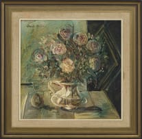 Christo Coetzee; Still Life with Roses and Pear