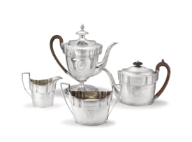 A George III silver four-piece tea service, John Emes, London 1798-1800