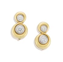 18k two-tone gold diamond earrings
