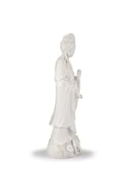 A Chinese 'blanc de chine' standing figure of Guanyin, Qing Dynasty, 19th century