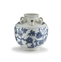 A Chinese blue and white spouted jar, Ming Dynasty