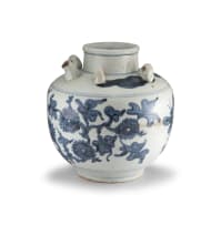 A Chinese blue and white spouted jar, Ming Dynasty