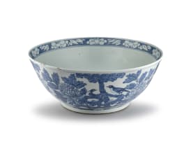 A Chinese blue and white bowl, Qing Dynasty, Kangxi period (1662-1722)