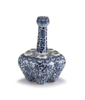 A Chinese blue and white Tulip vase, Qing Dynasty