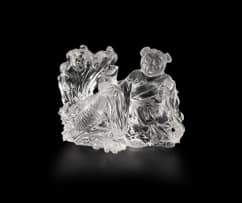 A Chinese rock crystal figure, Qing Dynasty, early 20th century