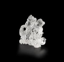 A Chinese rock crystal figure, Qing Dynasty, early 20th century