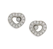 18k white gold Happy diamond earrings, Chopard