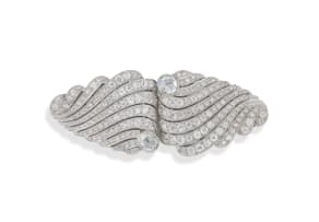 Platinum and diamond brooch