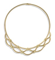 18k yellow gold weave necklace