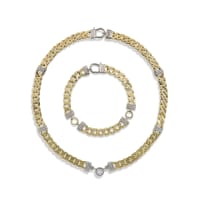 18k two-tone gold chain and bracelet, Mark Solomon