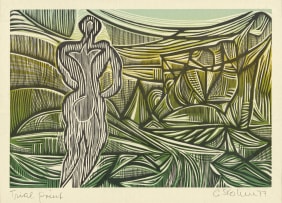 Cecil Skotnes; Abstract Composition with Figure, from Man's Gold portfolio