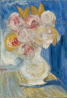 Christo Coetzee; Roses in a White Vase