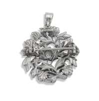 925 silver diamond pendant and brooch