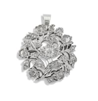 925 silver diamond pendant and brooch