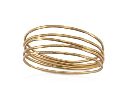 21k yellow gold set of five bangles