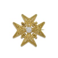 18k yellow gold star pendant and brooch