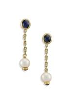 14k yellow gold and sapphire earrings