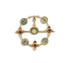 9k yellow gold Edwardian brooch, Murrle Bennet