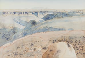 Ulrich Schwanecke; Rocky Landscape with Distant Mountains