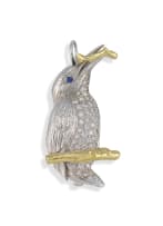 18k two-tone kingfisher brooch and pendant, Theo Fennell