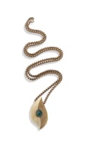 18k yellow gold chain and emerald pendant