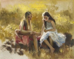 Mari Vermeulen-Breedt; Two Girls in a Field