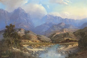Gabriel de Jongh; Mountainous Landscape